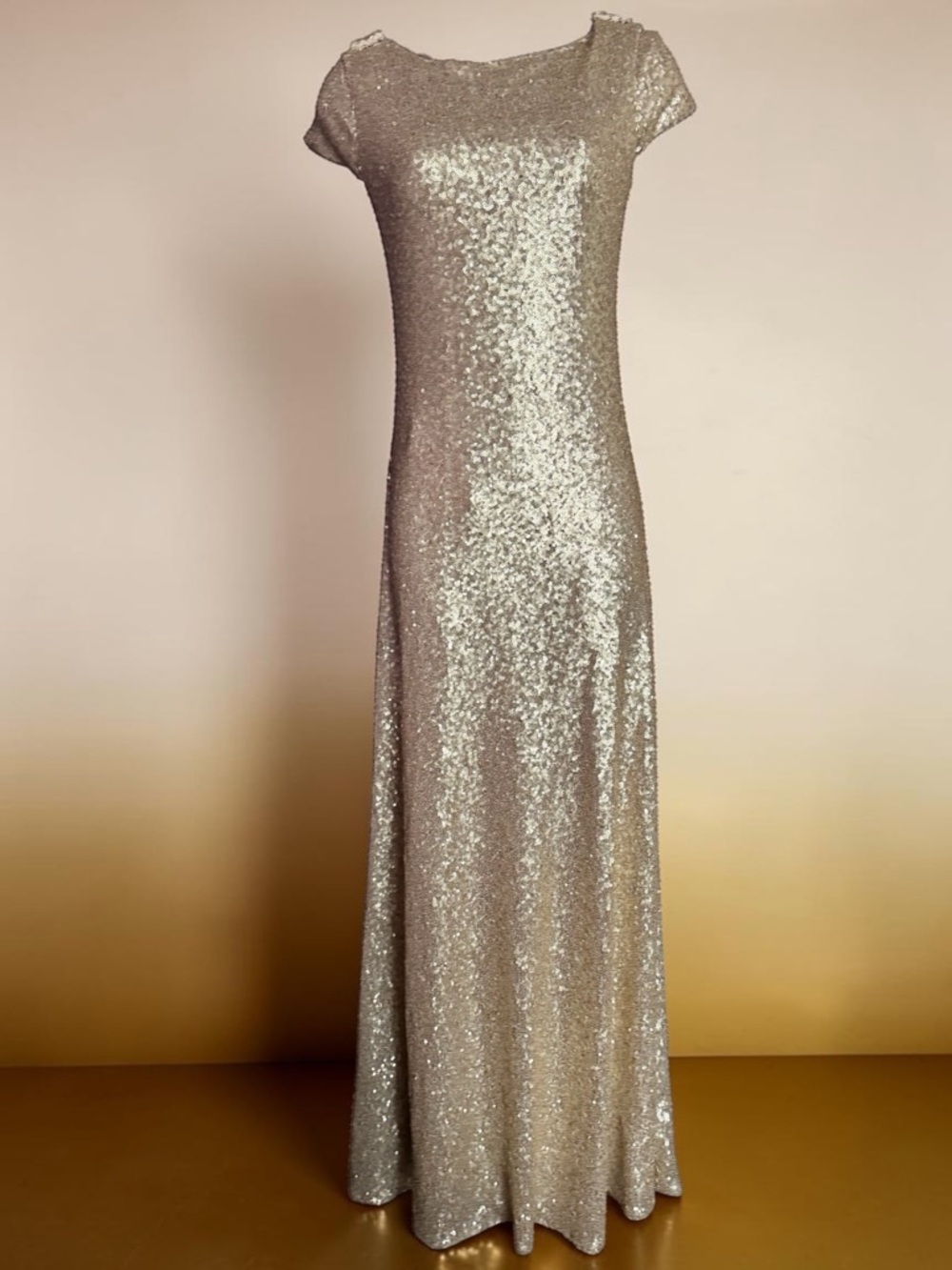 Revelry Champagne Gold Convertible Sequin Maxi Gown- Size 0 - Picture 13 of 15